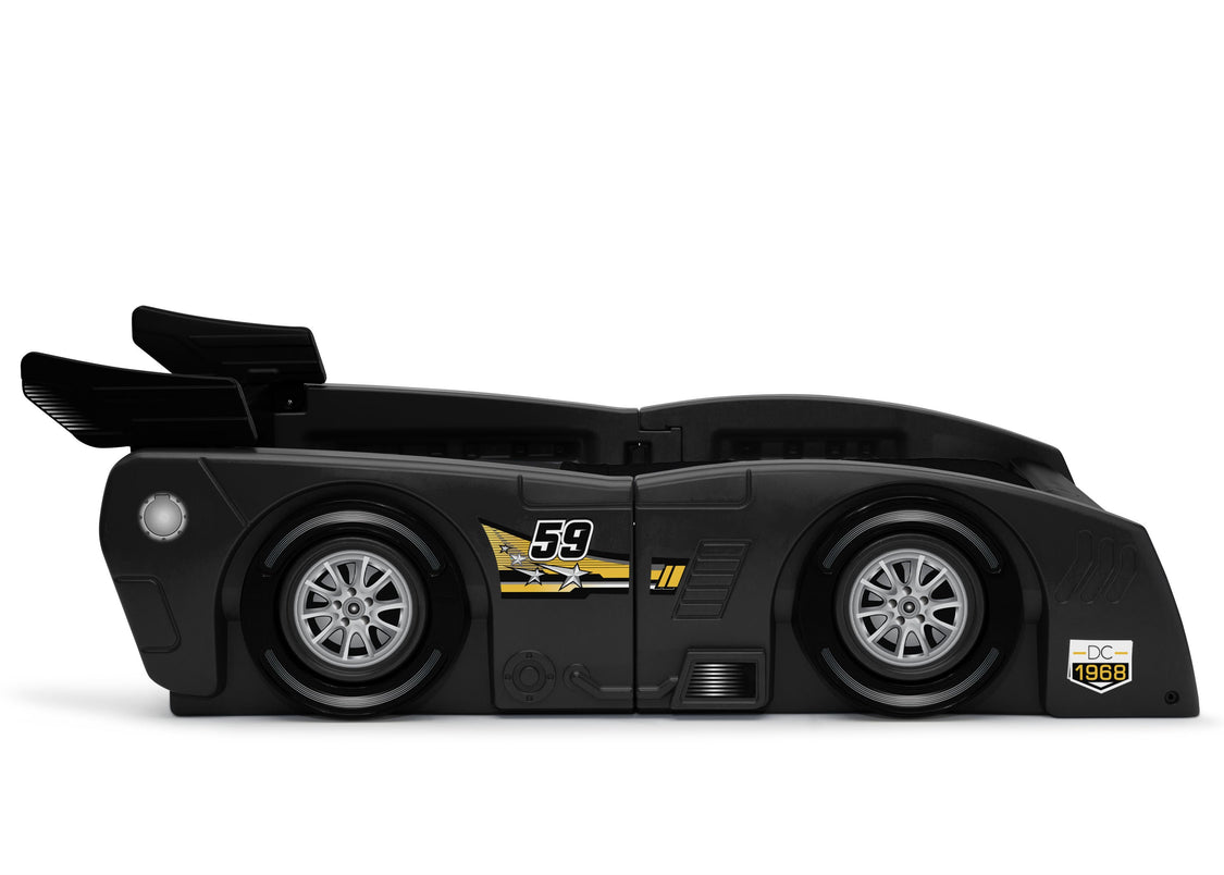 Delta Children Black (001) Grand Prix Race Car Toddler-to-Twin Bed, Toddler Side Silo View