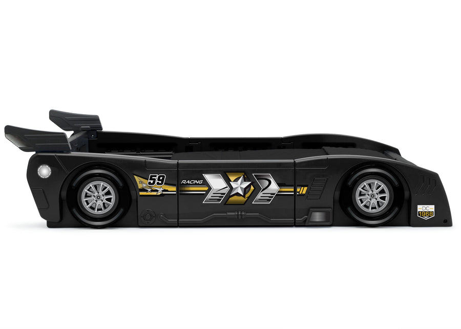 Delta Children Black (001) Grand Prix Race Car Toddler-to-Twin Bed, Twin Side Silo View 6-Grand Prix Race Car Toddler-to-Twin Bed