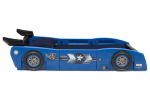 Delta Children Blue & Black (485) Grand Prix Race Car Toddler-to-Twin Bed, Twin Side Silo View 14