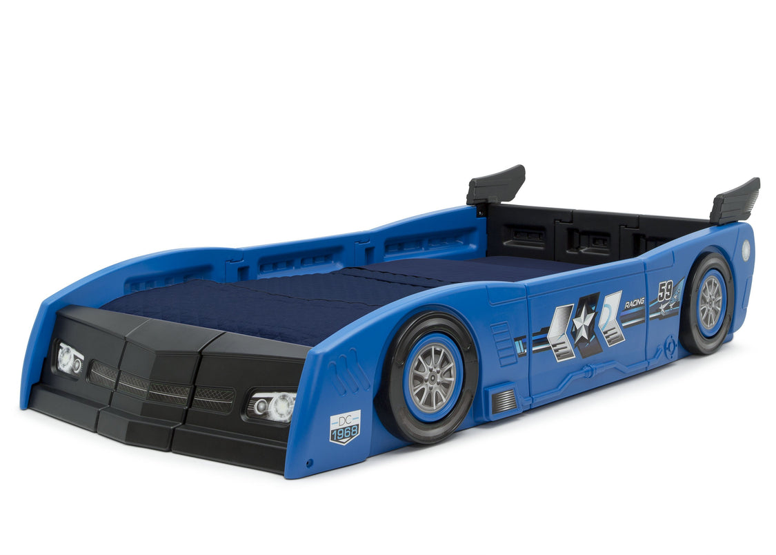Delta Children Blue & Black (485) Grand Prix Race Car Toddler-to-Twin Bed, twin left View