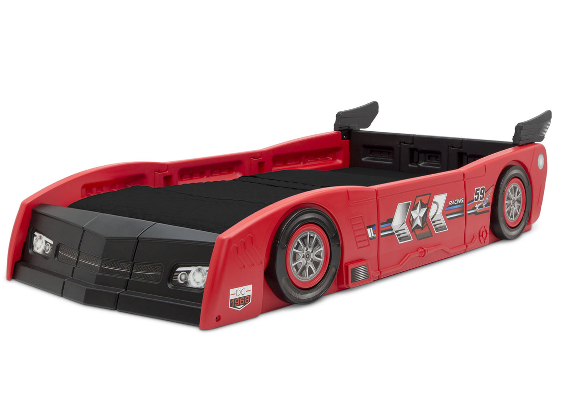 Delta Children Red & Black (620) Grand Prix Race Car Toddler-to-Twin Bed, Twin Left Silo View