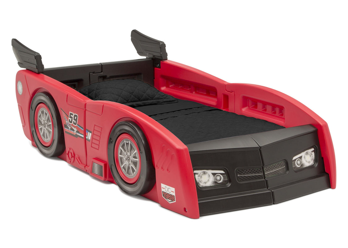 Delta Children Red & Black (620) Grand Prix Race Car Toddler-to-Twin Bed, Toddler Right Silo View