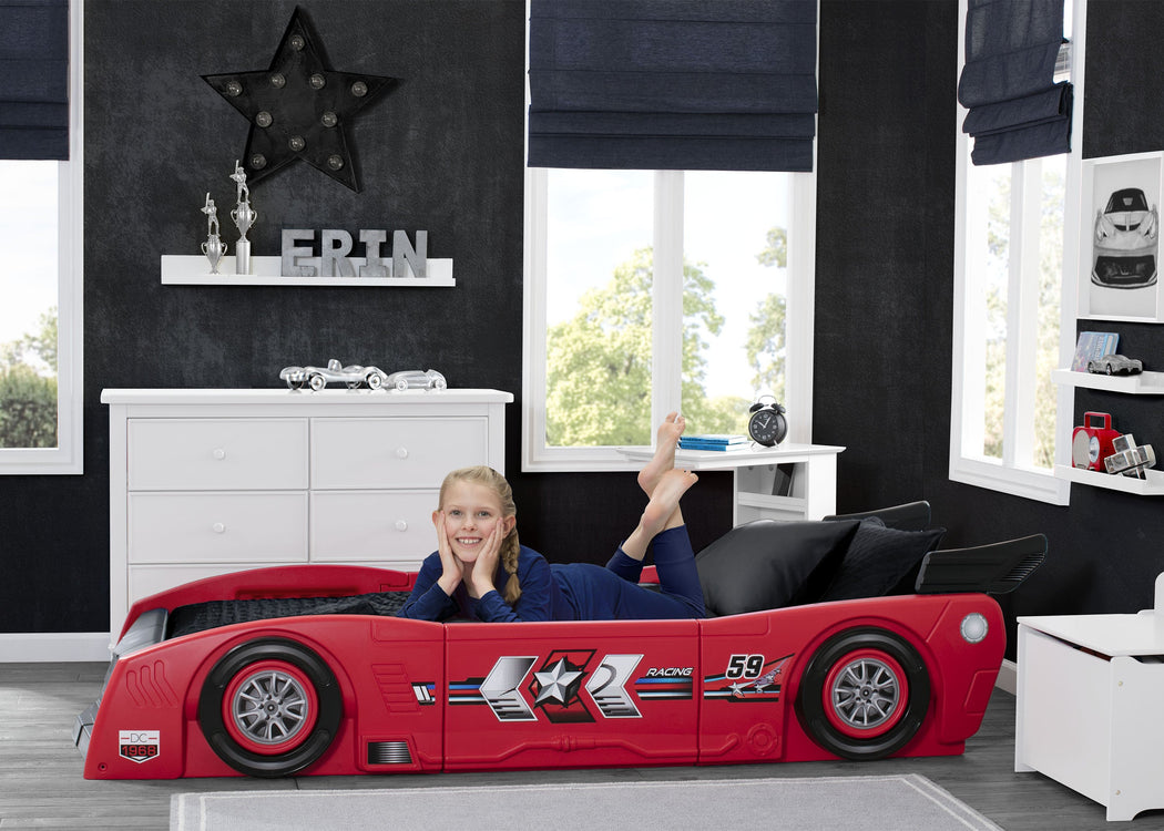 Delta Children Red & Black (620) Grand Prix Race Car Toddler-to-Twin Bed, Twin Room View