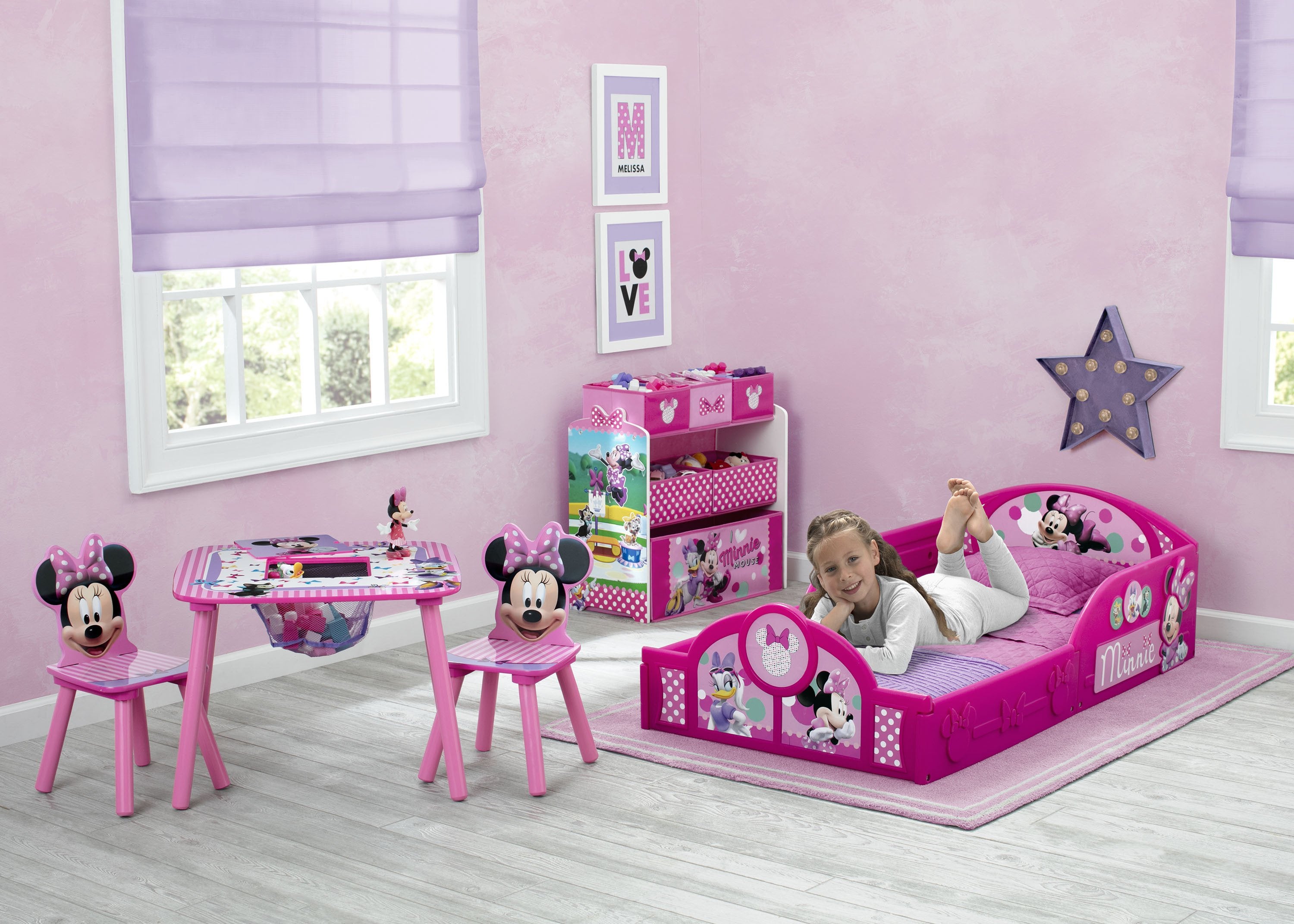 Complete The Look for Minnie Mouse Design and Store 6 Bin Toy Organizer