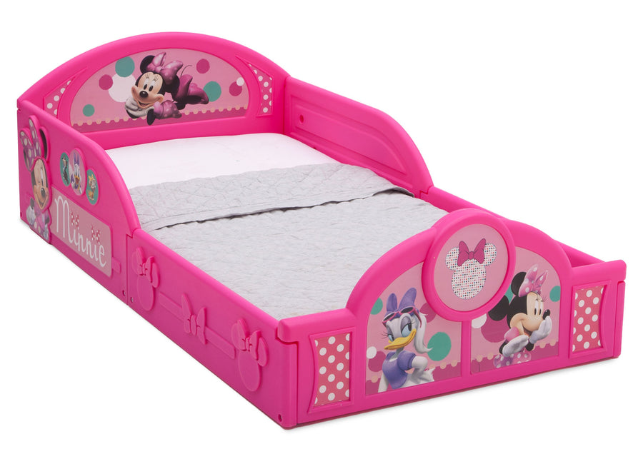Minnie Mouse (1063), Minnie Mouse Plastic Sleep and Play Toddler Bed Side View 2-Minnie Mouse Plastic Sleep and Play Toddler Bed