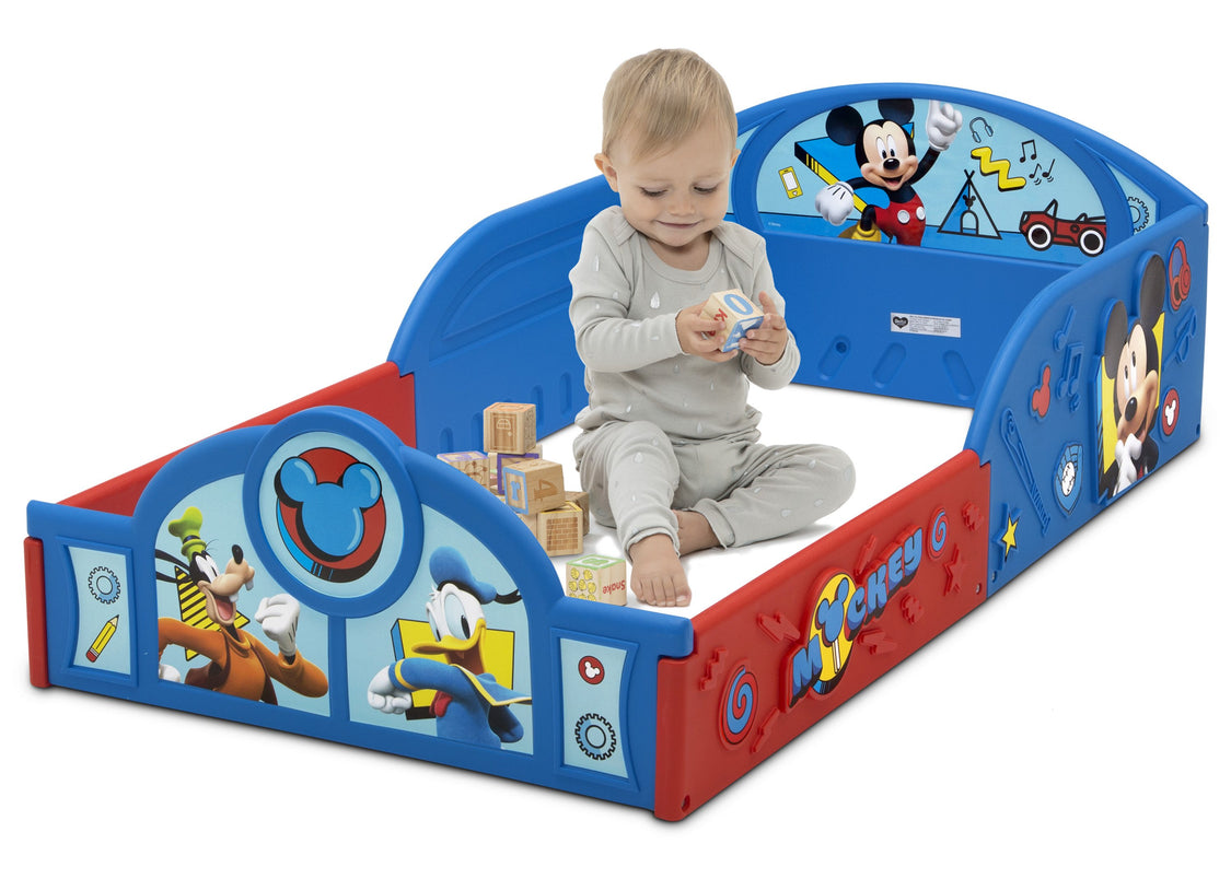 Mickey Hot Dog (1054) Delta Children Mickey Mouse Plastic Sleep and Play Toddler Bed, Sleep and Play
