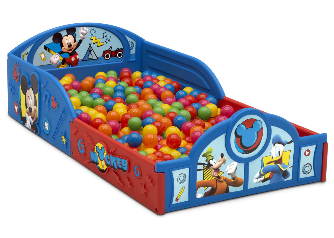 Mickey Hot Dog (1054) Delta Children Mickey Mouse Plastic Sleep and Play Toddler Bed, Sleep and Play