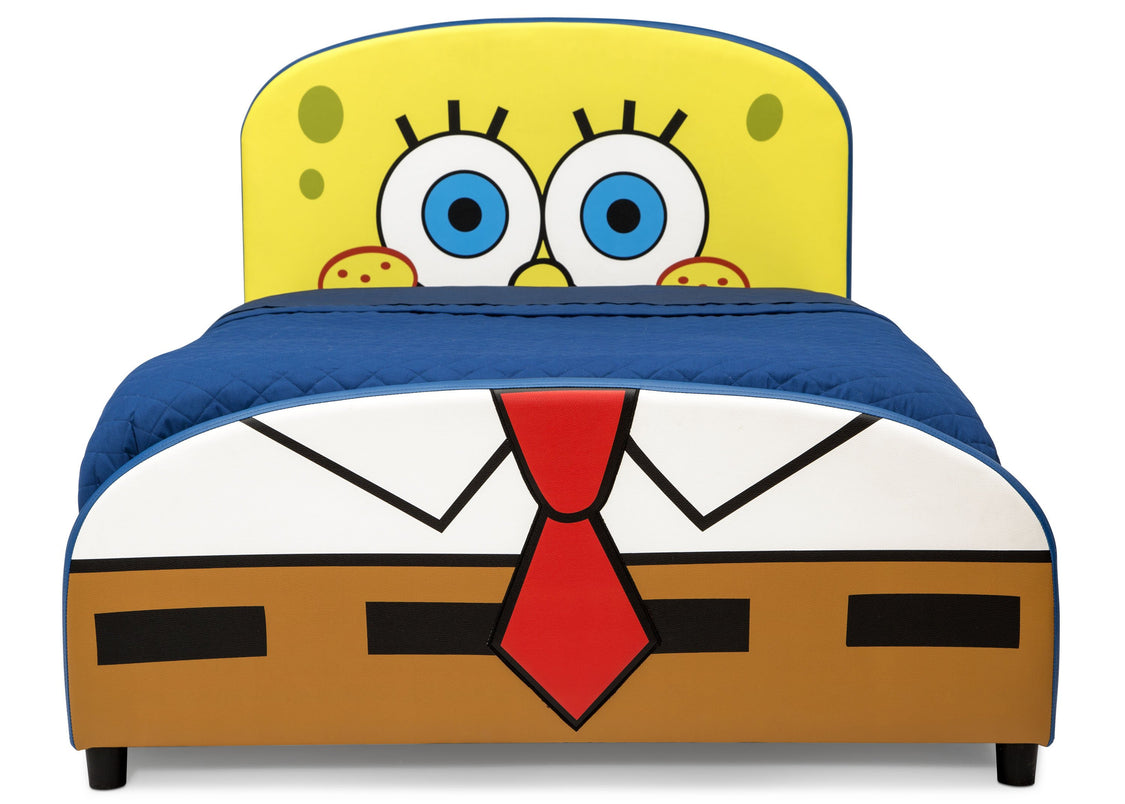 Delta Children SpongeBob (1112) SquarePants Upholstered Twin Bed, Front Silo View