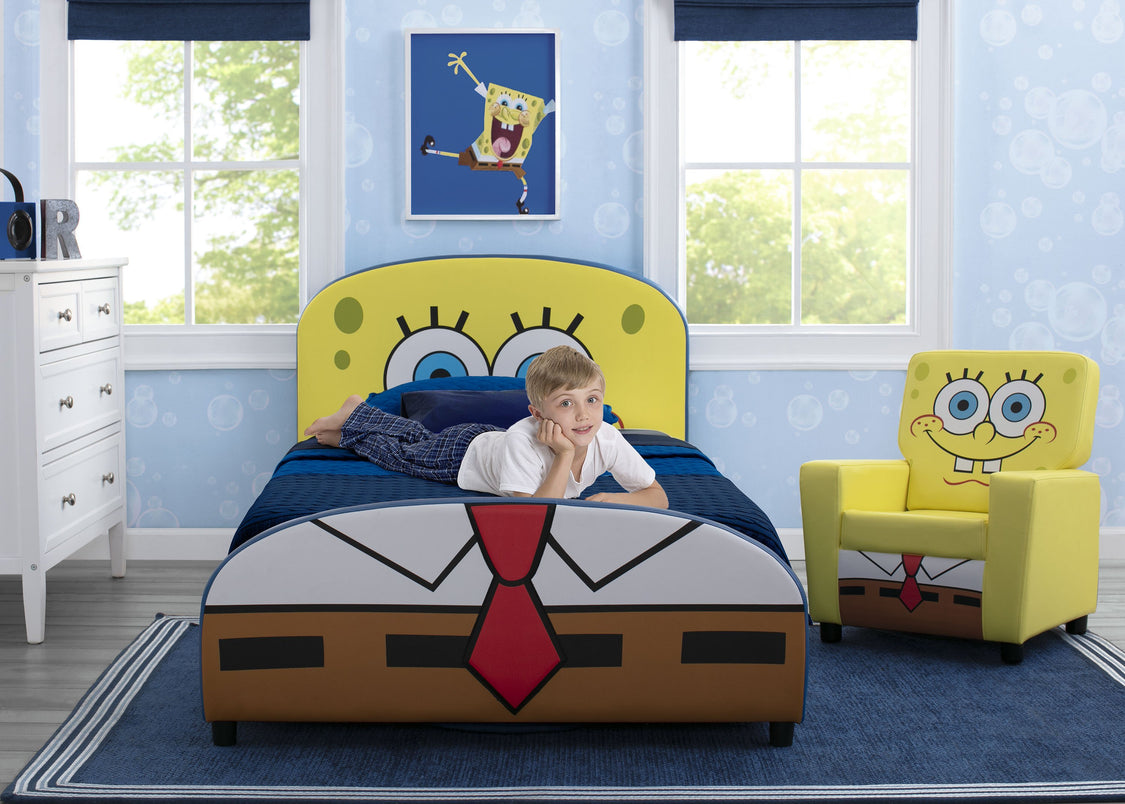 Delta Children SpongeBob (1112) SquarePants Upholstered Twin Bed, Room View