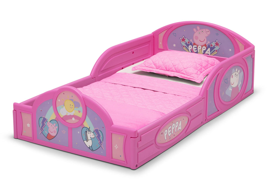 Delta Children Peppa Pig (1171) Plastic Sleep and Play Toddler Bed, Left Silo View 4-Peppa Pig Plastic Sleep and Play Toddler Bed