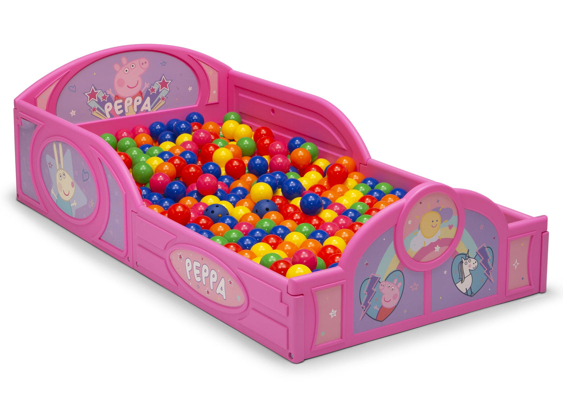Delta Children Peppa Pig (1171) Plastic Sleep and Play Toddler Bed, Right Silo View Ball Pit