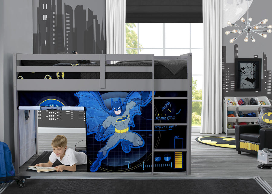 Batman (1200) 1-Batman Loft Bed Tent - Curtain Set for Twin Loft Bed (Bed Sold Separately)