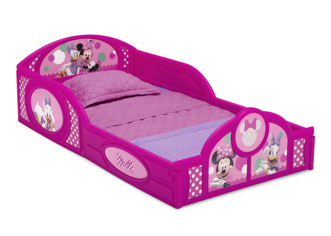 Delta Children Minnie Mouse (1063) Plastic Sleep and Play Toddler Bed, Right Silo View