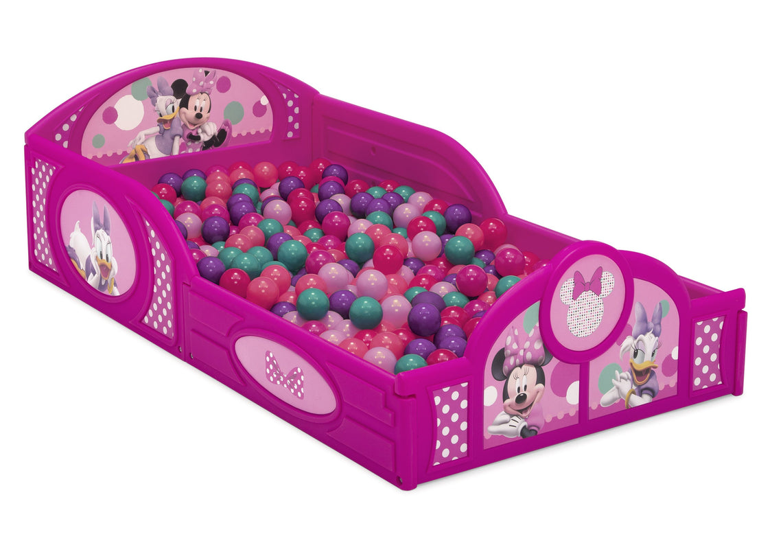 Delta Children Minnie Mouse (1063) Plastic Sleep and Play Toddler Bed, Right Silo Ball Pit View
