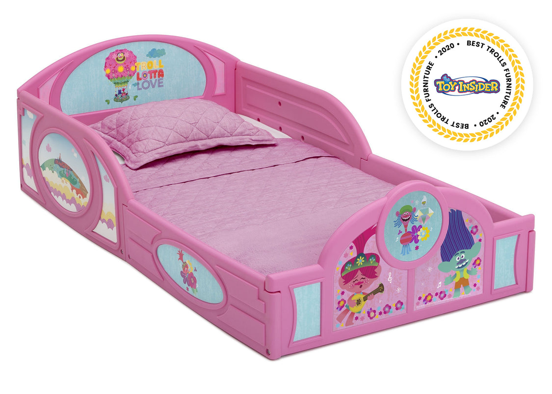Delta Children Trolls World Tour 1177 Plastic Sleep and Play Toddler Bed, Right Silo View