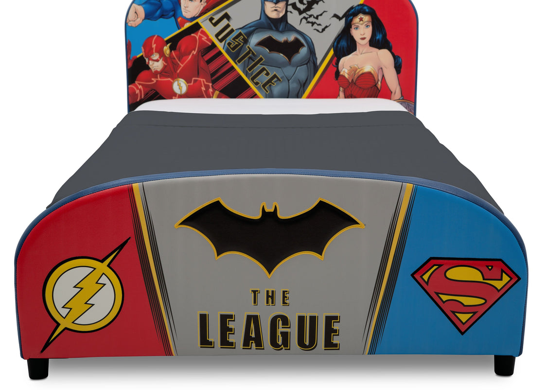 Delta Children DC Comics Justice League Upholstered Twin Bed Justice League (1215), Footboard View a3a
