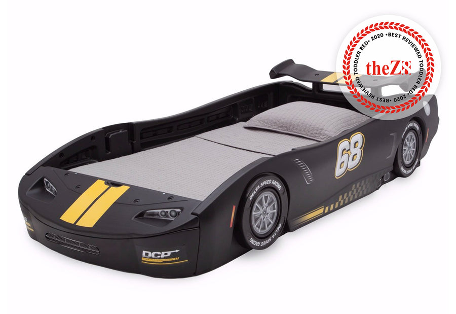 Black 001 18-Turbo Race Car Twin Bed