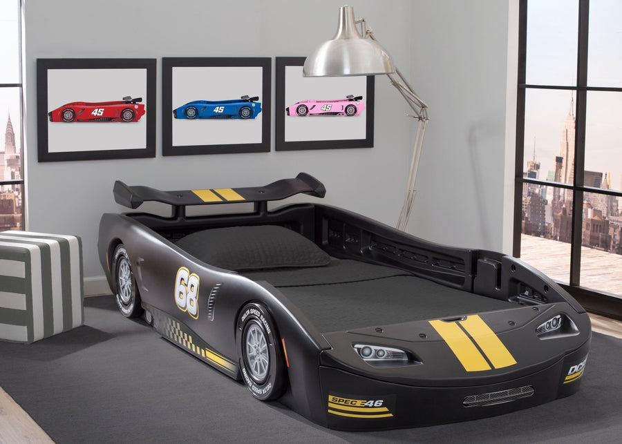 Black (001) 17-Turbo Race Car Twin Bed