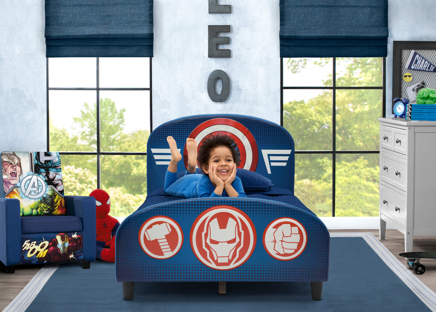 Delta Children Avengers Upholstered Twin Bed Avengers (1160), Room View 3-Avengers Upholstered Twin Bed