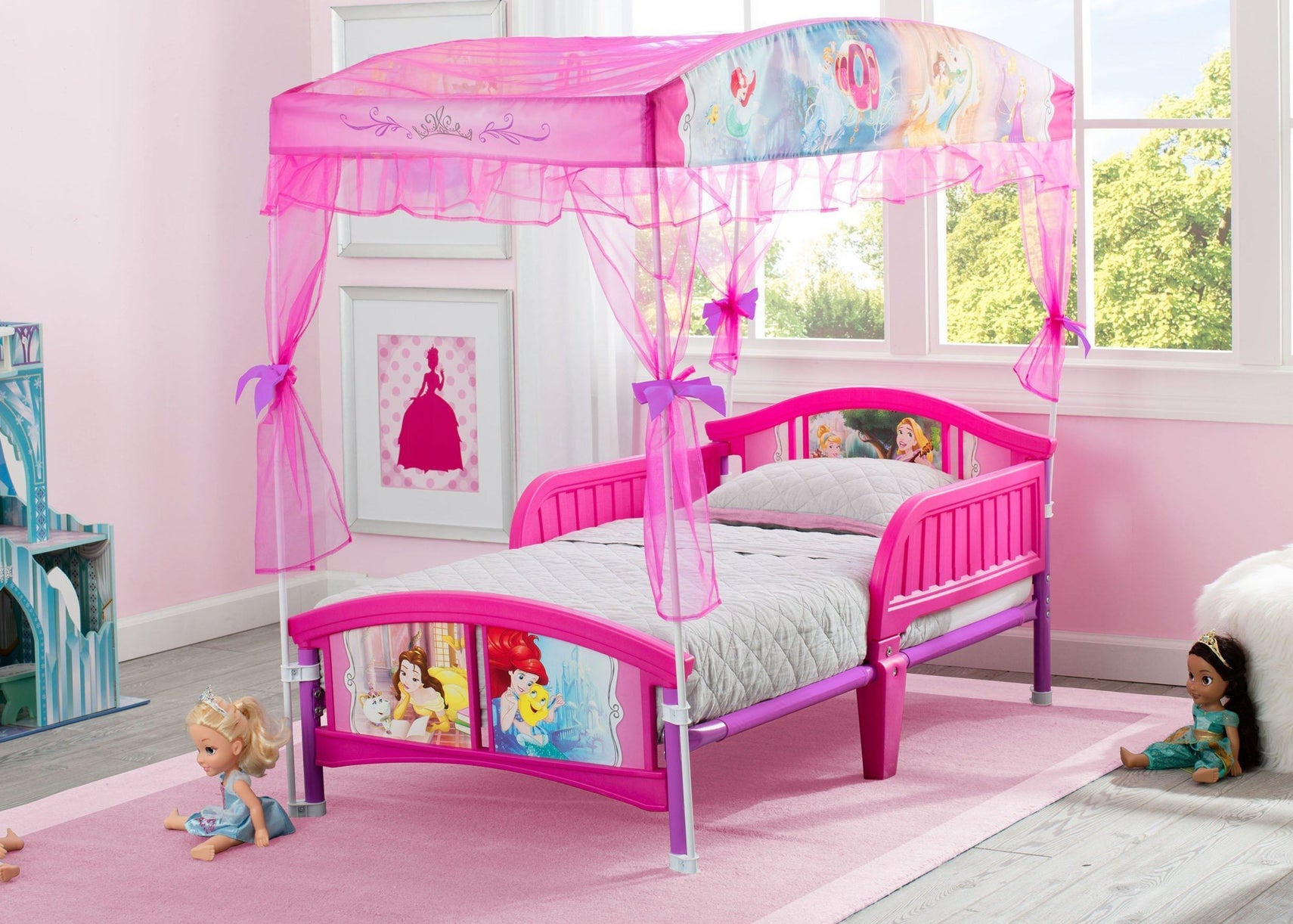 Delta Children Princess Canopy Toddler Bed Room View a1a Disney Princess (1034)