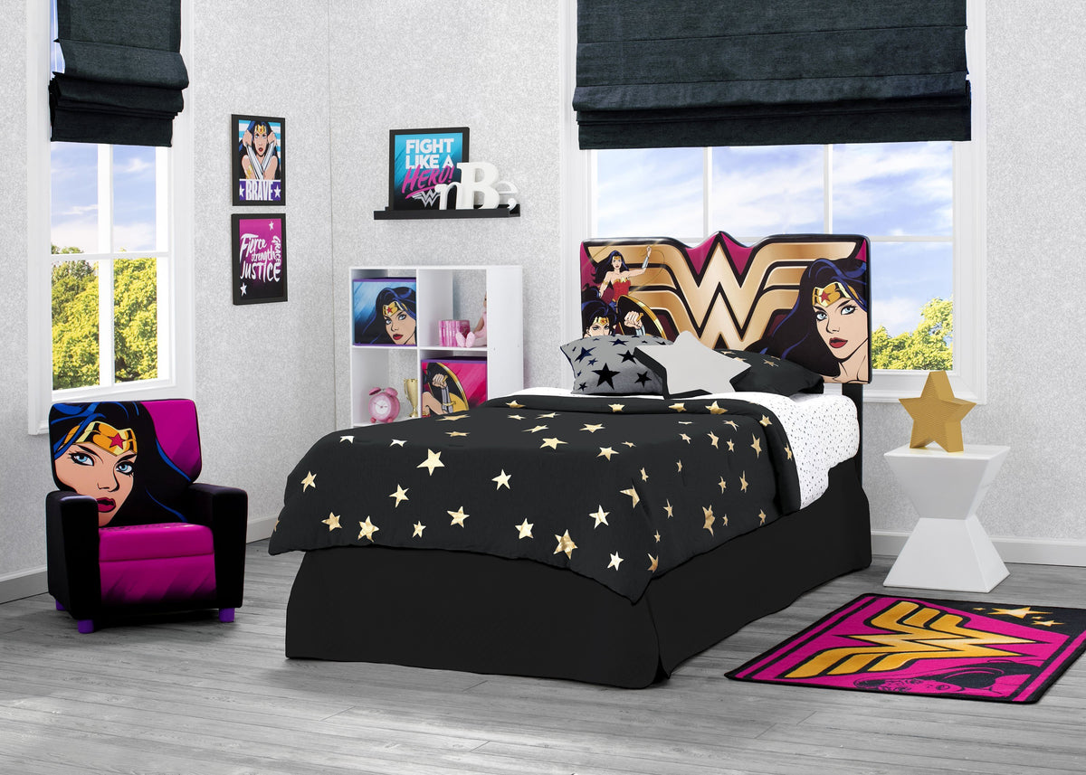 Delta Children Wonder Woman (1210) Upholstered Headboard (BB87173WW), Room View a0a