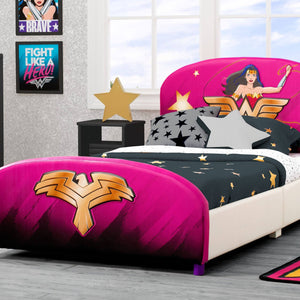 Delta Children DC Comics Wonder Woman Upholstered Twin Bed (BB87171WW-1210) 0
