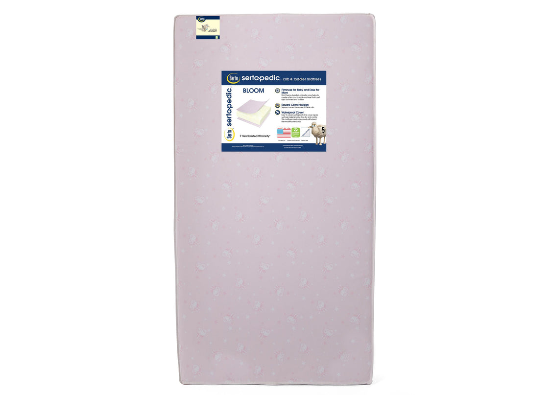 SertapedicÂ® Bloom Crib and Toddler Mattress (A41103-3190-NO), front view, a4a No Color (NO)