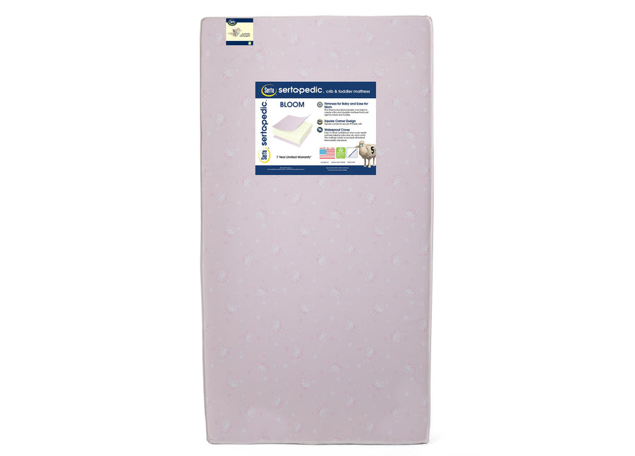 SertapedicÂ® Bloom Crib and Toddler Mattress (A41103-3190-NO), front view, a4a No Color (NO) 4-Sertapedic® Bloom Crib and Toddler Mattress