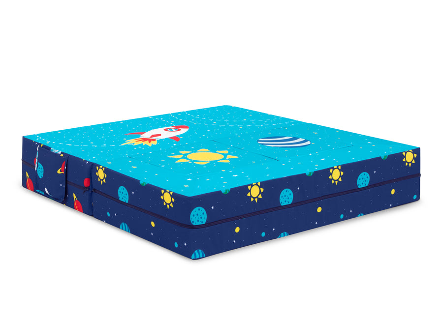 Spaceship (5064) 4-Convertible Sofa and Play Set for Kids and Toddlers – Modular Foam Couch and Flip Out Lounger with 2 Ottomans