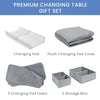 Grey Suede (5000) 4-7-Piece Essential Changing Table Set - Newborn Baby Gift Set for Boys and Girls – Set Includes Changing Pad, Plush Changing Pad Cover, 3 Changing Pad Liners and 2 Storage Bins