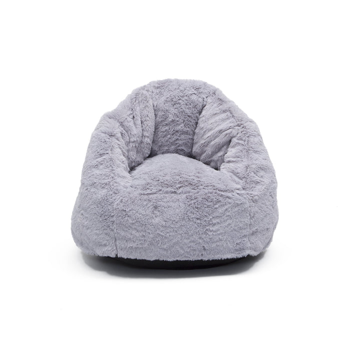 DCB: Grey Suede (5000) 29-Cozee Fluffy Chair, Toddler Size (For Kids Up to 6 Years Old)