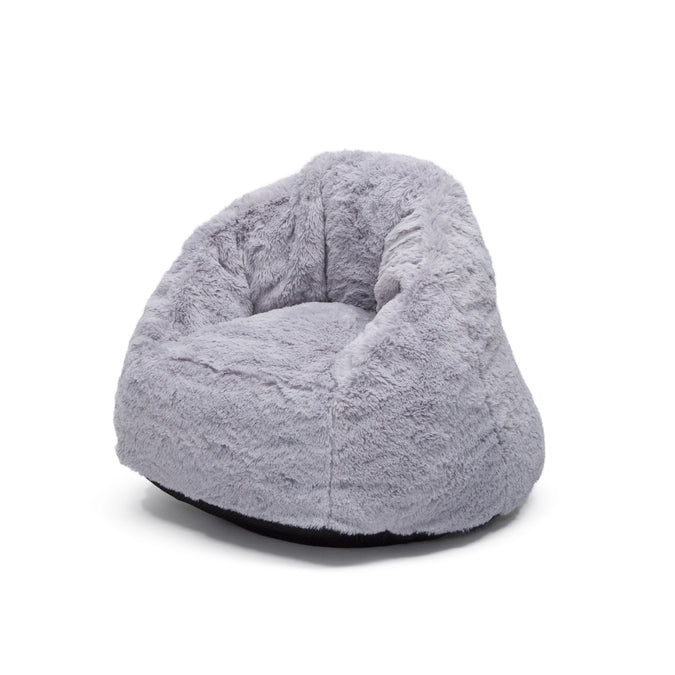 Grey Suede (5000) 6-Cozee Fluffy Chair, Toddler Size (For Kids Up to 6 Years Old)