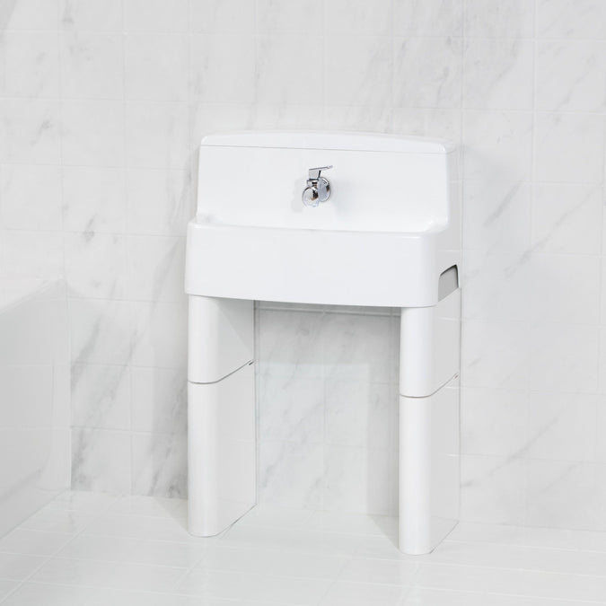 White and Turquoise (5052) 12-MySize 3-in-1 Convertible Sink, Step Stool and Bath Toy for Kids