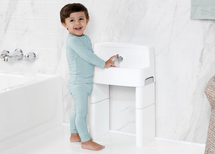 White and Turquoise (5052) 1-MySize 3-in-1 Convertible Sink, Step Stool and Bath Toy for Kids