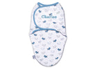 Boy (5003) 2-Personalized Little Lambs Adjustable Swaddle Wrap - 100% Cotton - Size Small/Medium, Fits Babies 0-3 Months/7-14 lbs.