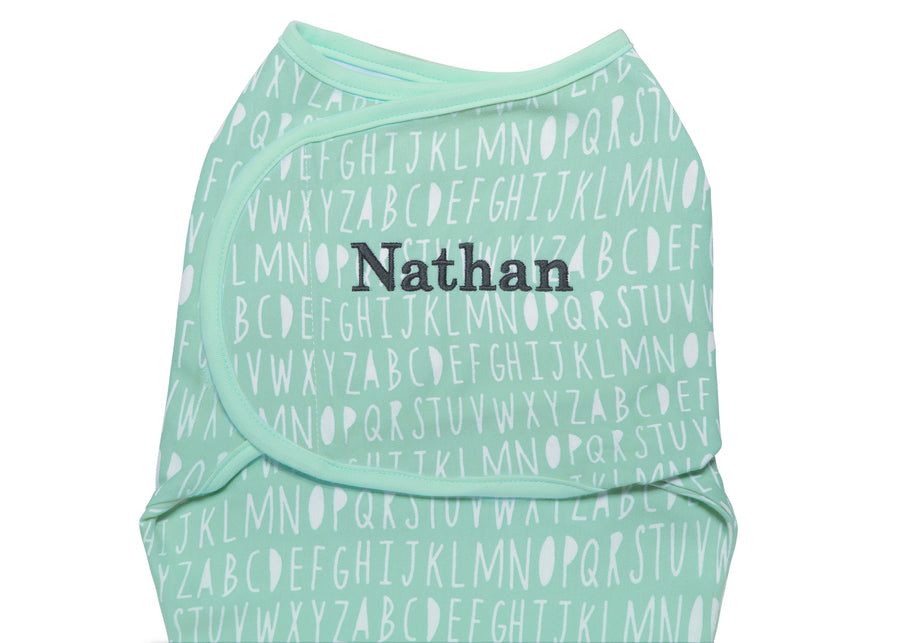 Unisex (5005) 12-Personalized Little Lambs Adjustable Swaddle Wrap - 100% Cotton - Size Small/Medium, Fits Babies 0-3 Months/7-14 lbs.