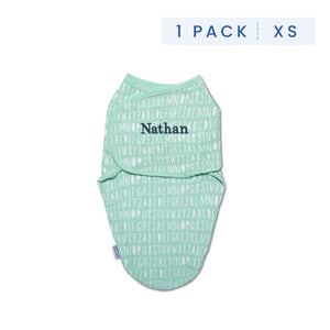 Unisex (5005) 18-Personalized Little Lambs Adjustable Swaddle Wrap - 100% Cotton - Size Extra Small, Fits Babies 0-3 Months/4-7 lbs.
