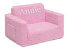 Pink Sherpa (5032) 13-Personalized Cozee Flip-Out Sherpa 2-in-1 Convertible Chair to Lounger for Kids