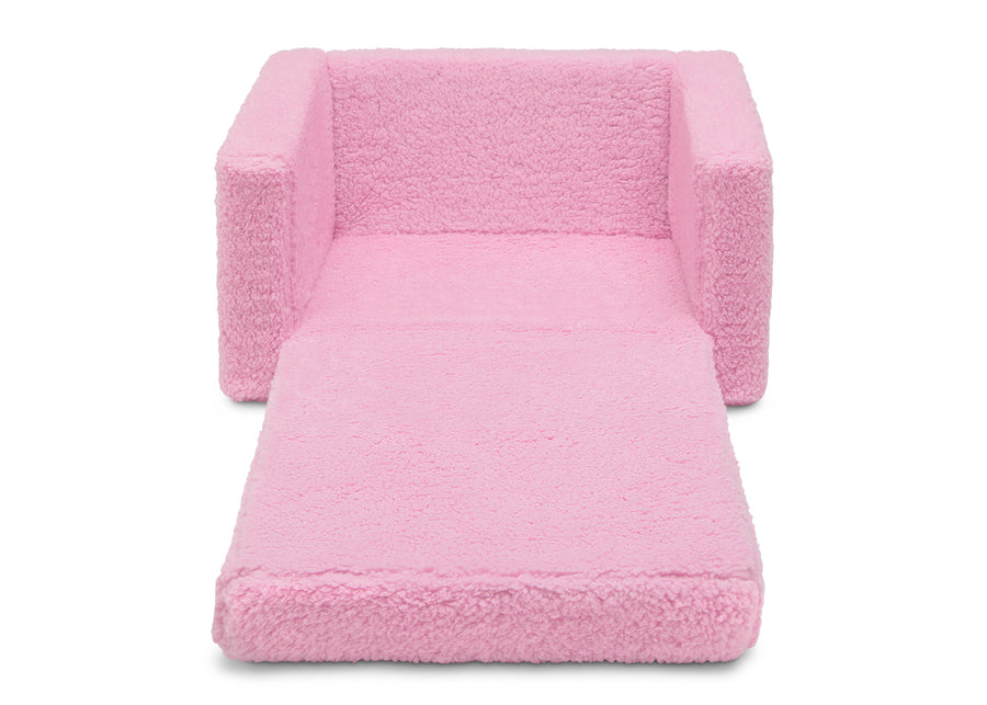 Pink Sherpa (5032) 15-Personalized Cozee Flip-Out Sherpa 2-in-1 Convertible Chair to Lounger for Kids