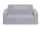 Grey Sherpa (5031) 10-Personalized Cozee Flip-Out Sherpa 2-in-1 Convertible Sofa to Lounger for Kids