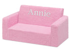 Pink Sherpa (5032)  4-Personalized Cozee Flip-Out Sherpa 2-in-1 Convertible Sofa to Lounger for Kids