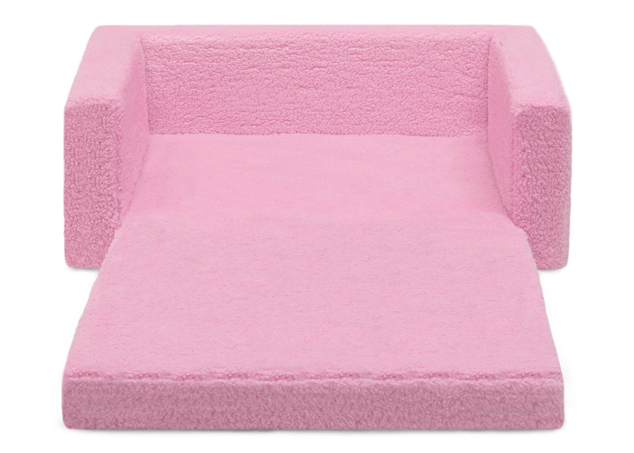 Pink Sherpa (5032)  5-Personalized Cozee Flip-Out Sherpa 2-in-1 Convertible Sofa to Lounger for Kids