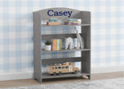 Grey (026) 1-Personalized 3-Shelf Wood Bookshelf