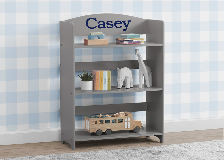 Grey (026) 1-Personalized 3-Shelf Wood Bookshelf