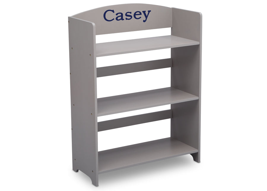 Grey (026) 4-Personalized 3-Shelf Wood Bookshelf