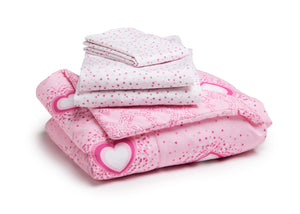 Girl 4-Piece Toddler Bedding Set, Hearts & Sprinkles (2002) b4b 16