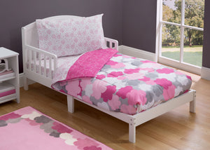 Girl 4-Piece Toddler Bedding Set, Pink Clouds (2003) c1c 52