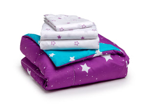 Girls Soft Kids Area Rug, Purple Starry Night (2005) e4e 25