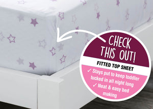 Girls 3-Piece Toddler Sheet Set, Purple Stars (2005) a2a 0