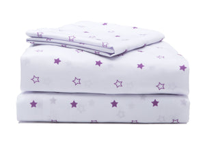 Girls 3-Piece Toddler Sheet Set, Purple Stars (2005) a4a 4